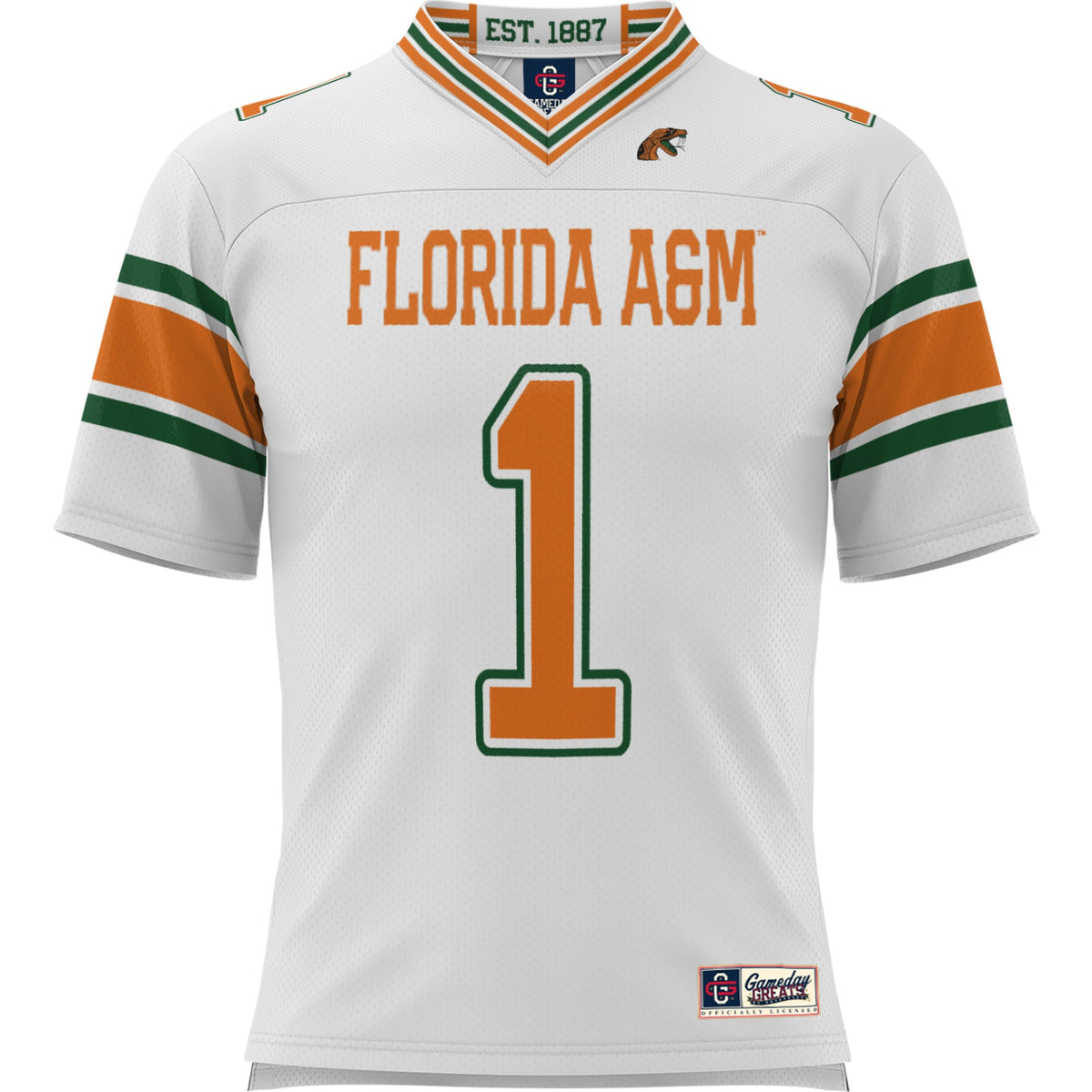#1 White Florida A&M Rattlers Football Jersey