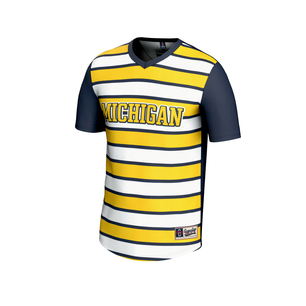 #1 Michigan Wolverines Lightweight Soccer Fashion Jersey - Navy