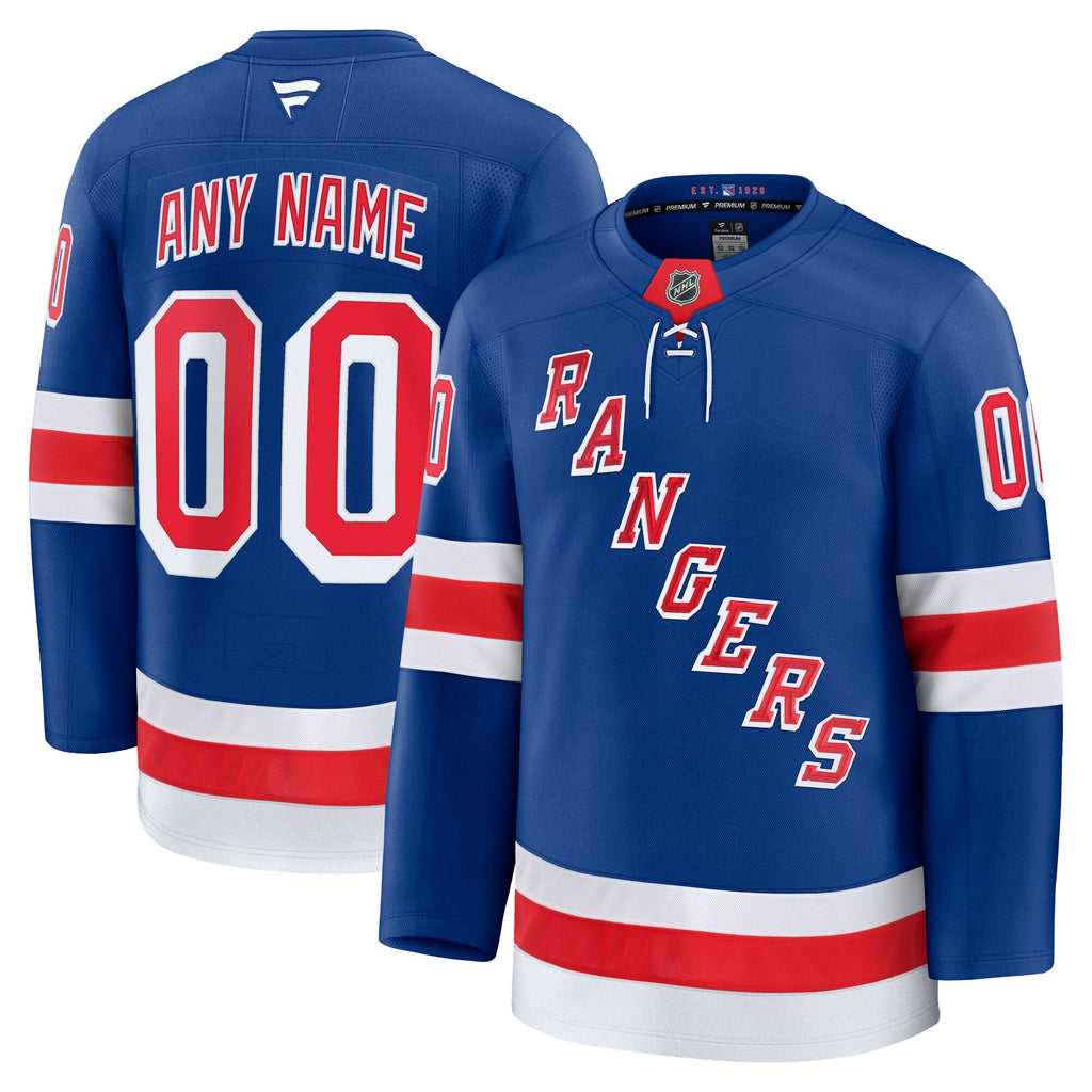 New York Rangers Royal Home Premium Custom Jersey