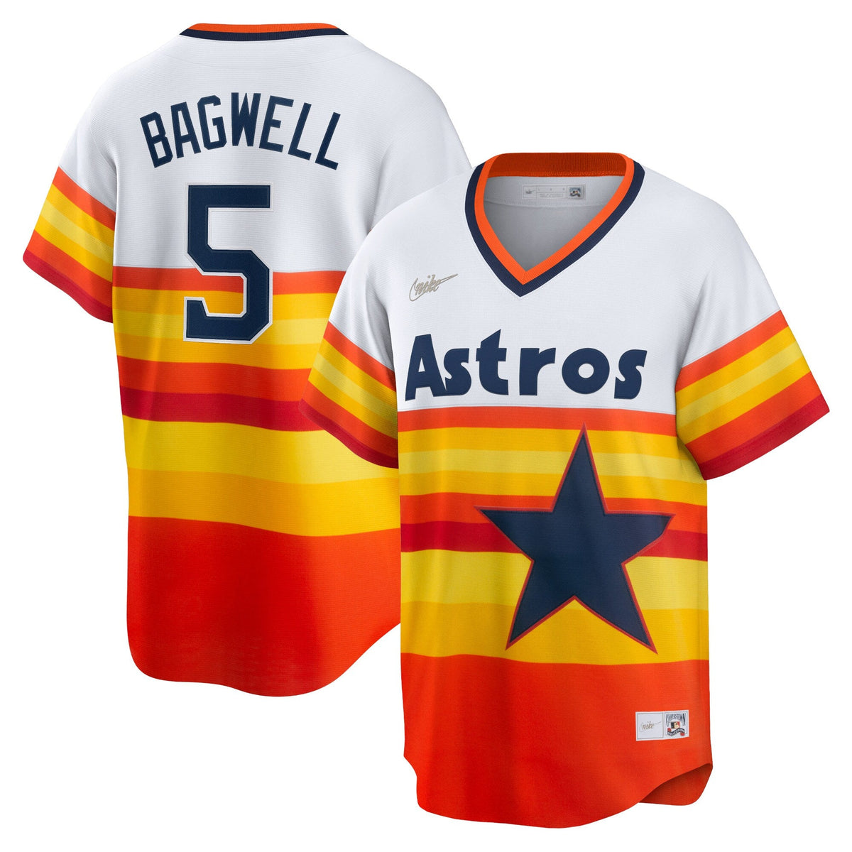 Houston Astros Jeff Bagwell White Home Cooperstown Collection Player Baseball Jersey