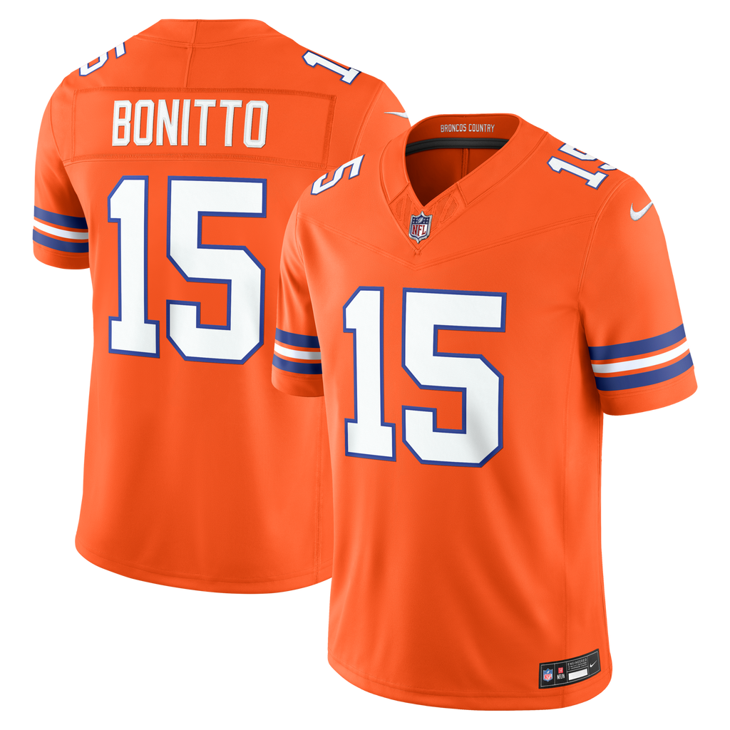 Denver Broncos Nik Bonitto Orange Alternate Mile High Collection 1977 Throwback Vapor F.U.S.E. Stitched Limited Football Jersey