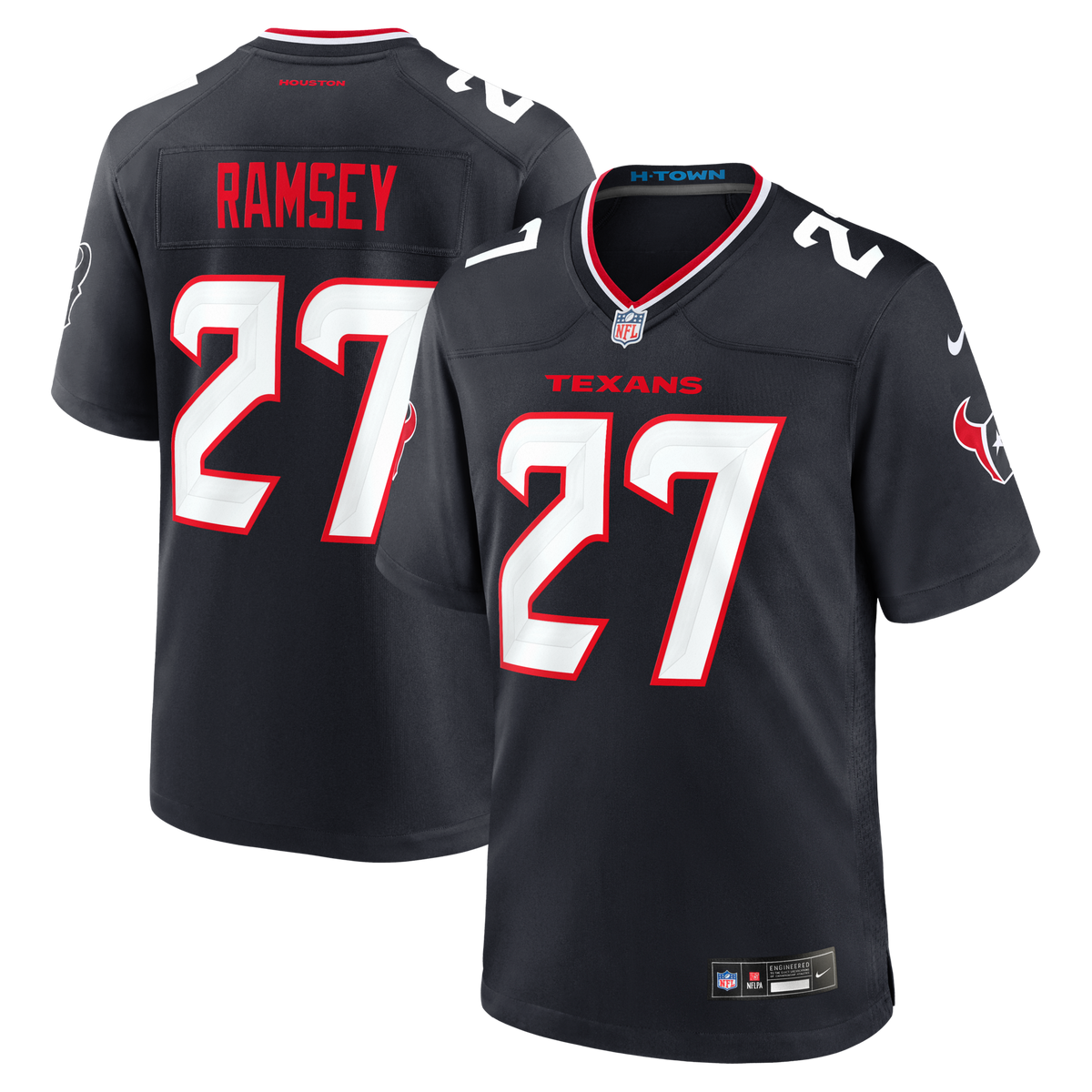Houston Texans Kamari Ramsey Navy Team Game Football Jersey