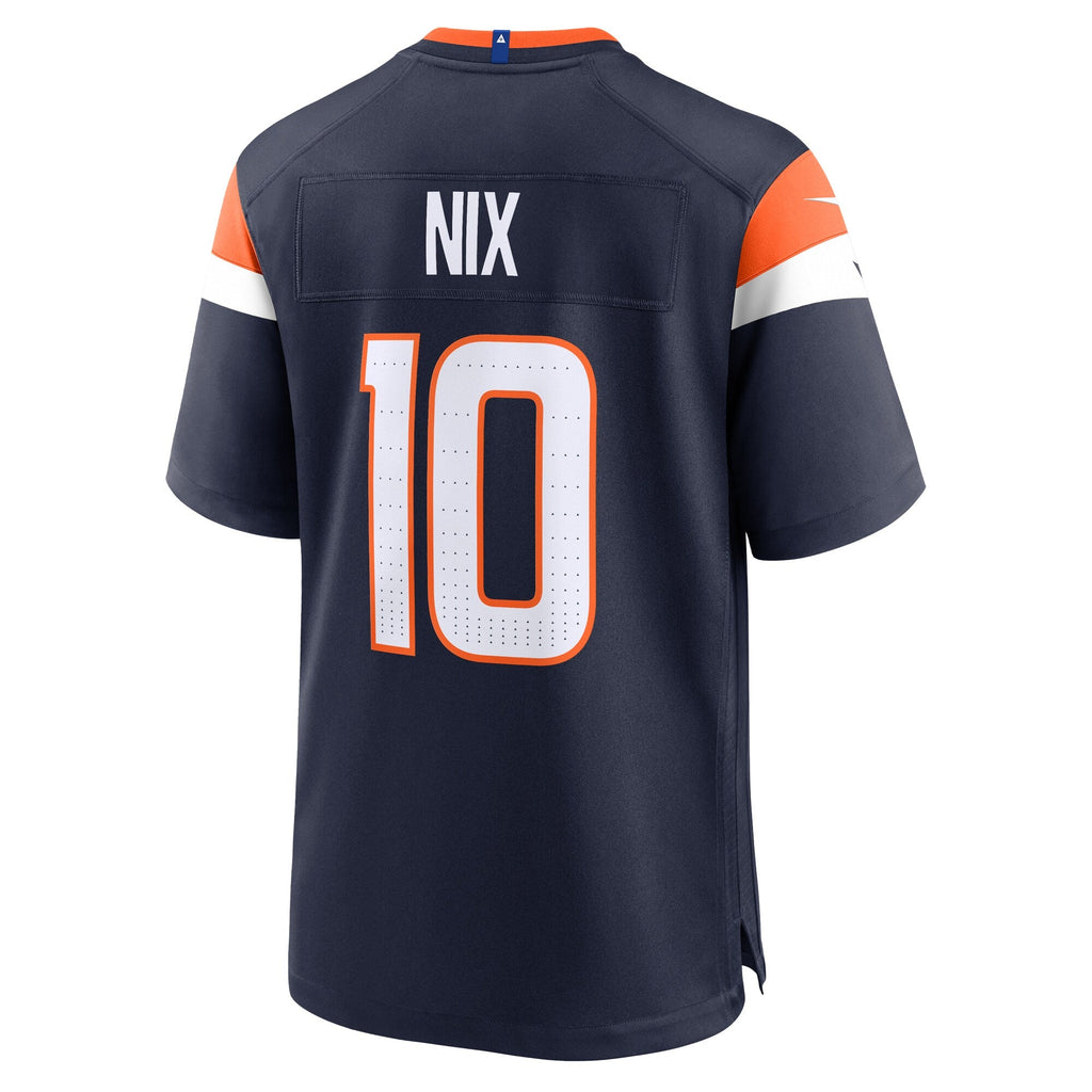 Denver Broncos Bo Nix Navy Alternate Game Football Jersey