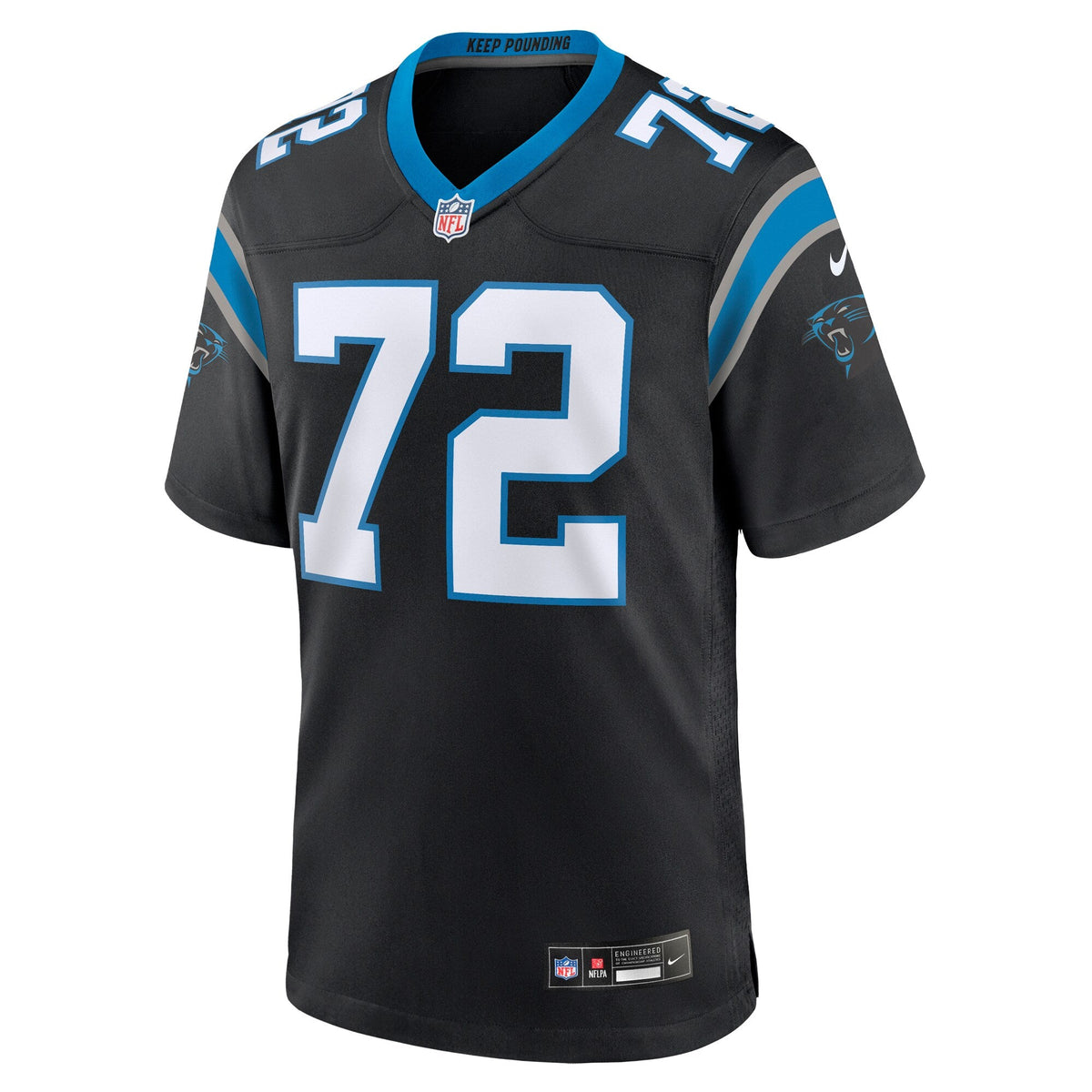 Carolina Panthers Taylor Moton Black Team Game Football Jersey