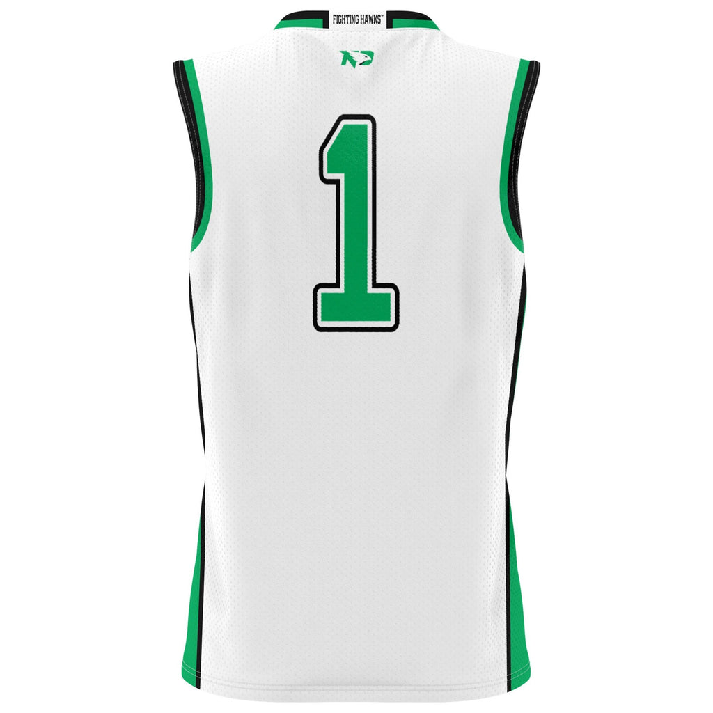 #1 North Dakota Lightweight Basketball Fashion Jersey - White