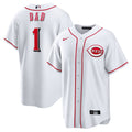 Cincinnati Reds White #1 Dad Home Replica Baseball Jersey