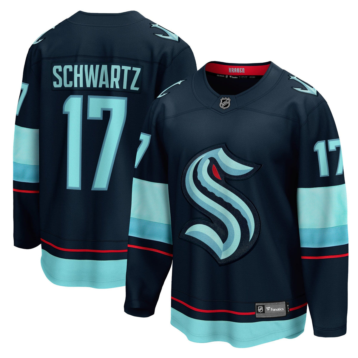 Seattle Kraken Jaden Schwartz Navy Home Breakaway Player Hockey Jersey