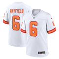 '76 Tampa Bay Buccaneers Baker Mayfield White Player Game Football Jersey