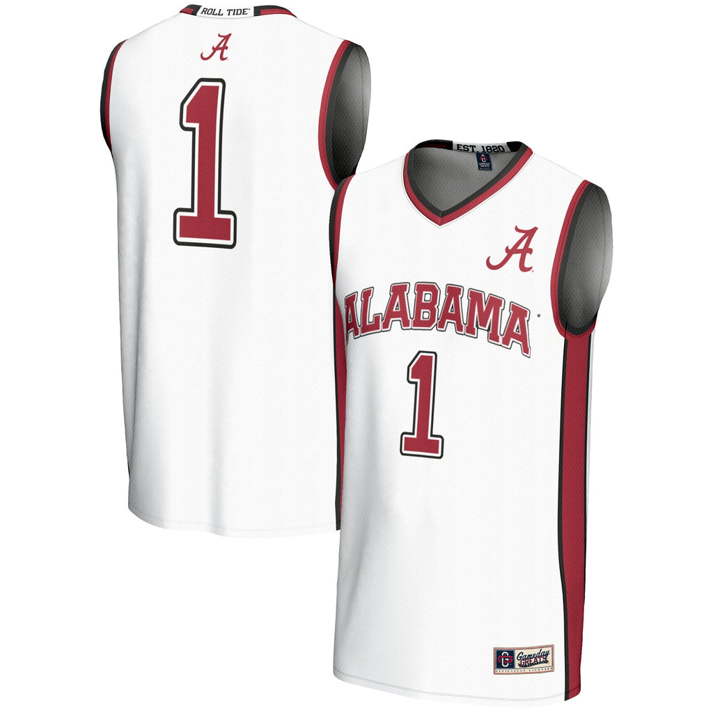 #1 Alabama Crimson Tide Lightweight Basketball Jersey - White
