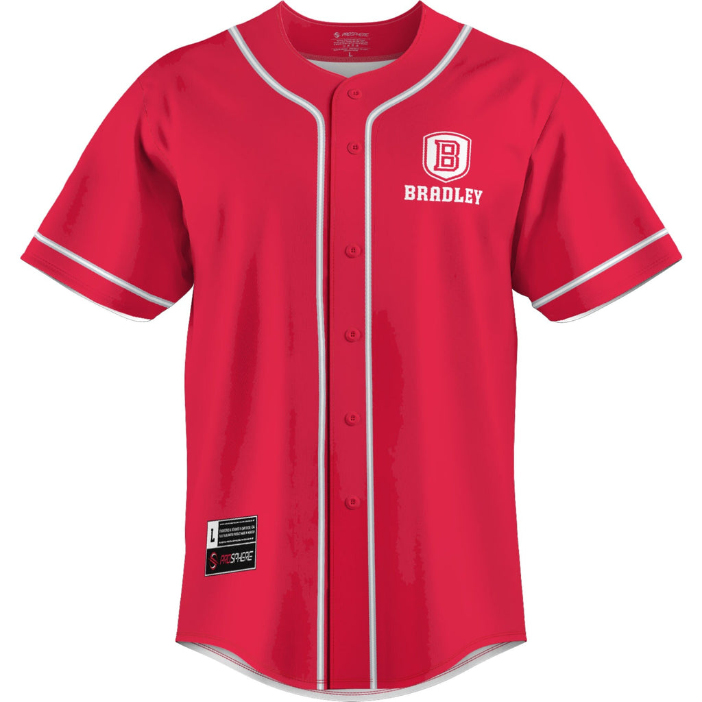 Bradley Braves Lightweight Baseball Jersey - Red