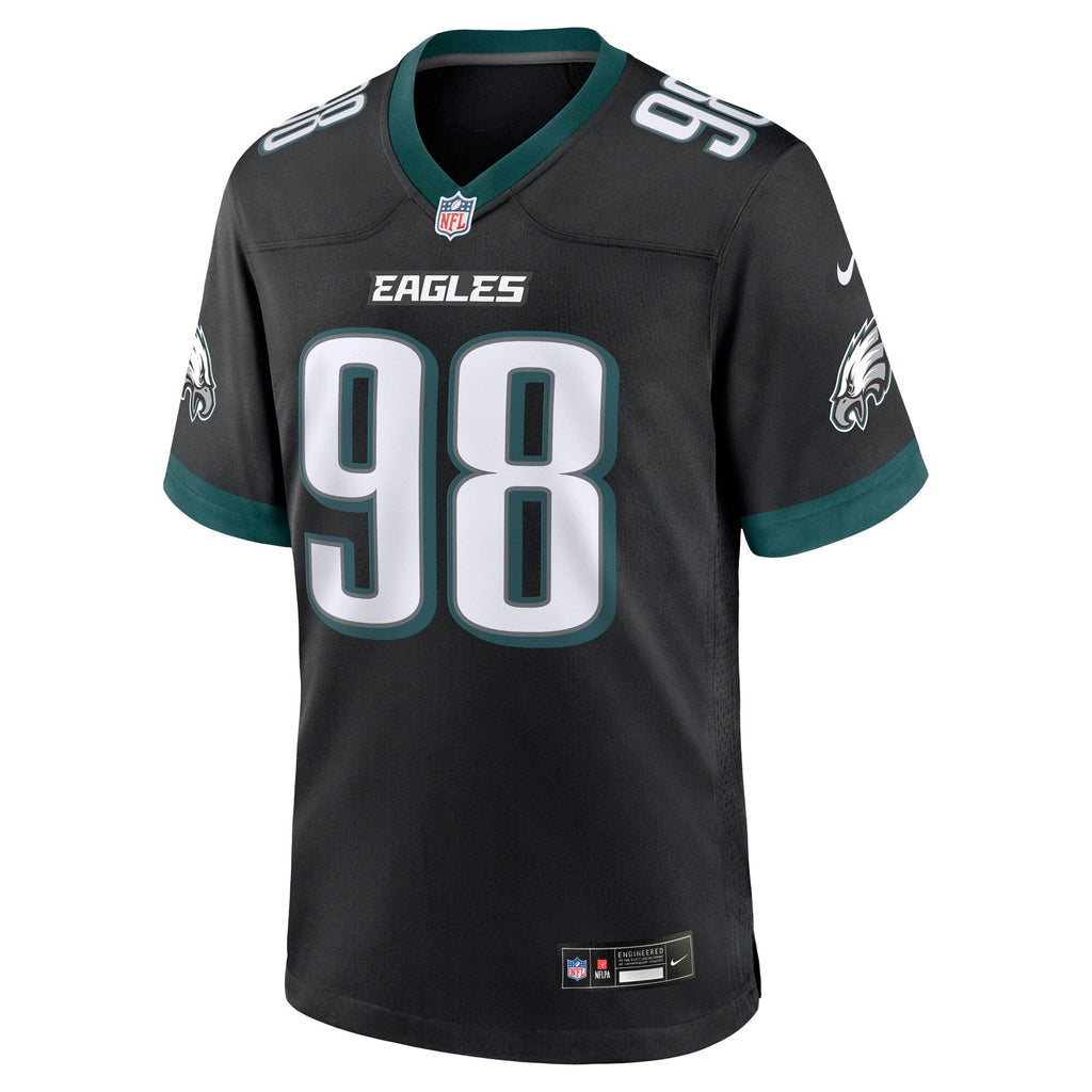 Philadelphia Eagles Jalen Carter Black Alternate Game Player Football Jersey