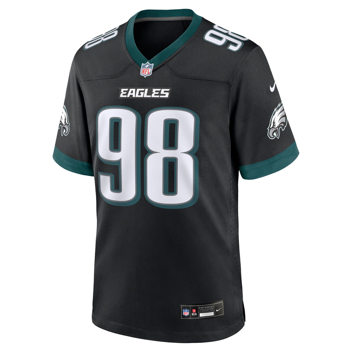 Philadelphia Eagles Jalen Carter Black Alternate Game Player Football Jersey