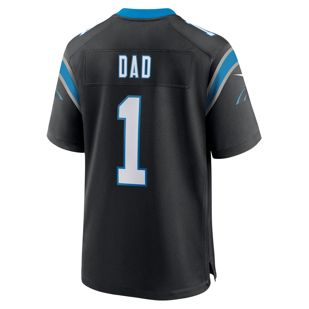 Carolina Panthers Number 1 Dad Black Game Football Jersey
