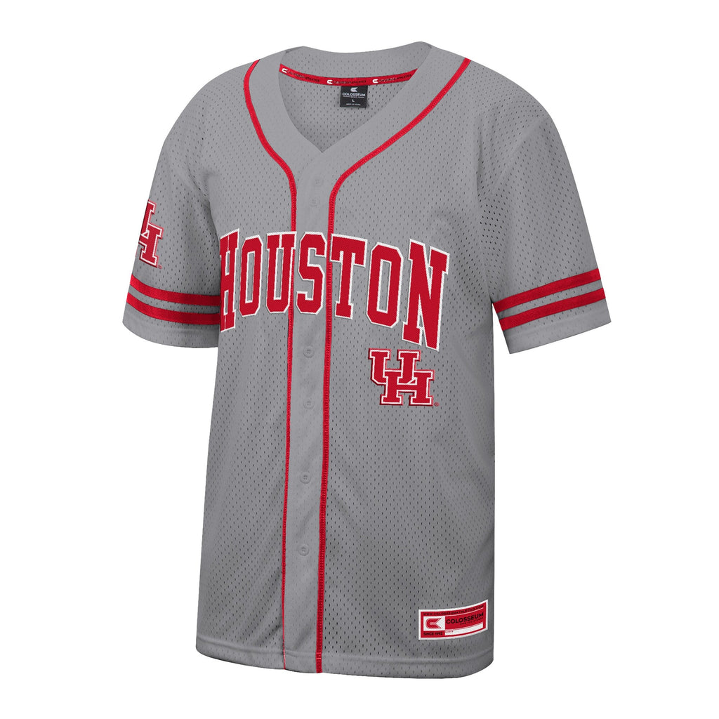 Gray Houston Cougars Free Spirited Baseball Jersey