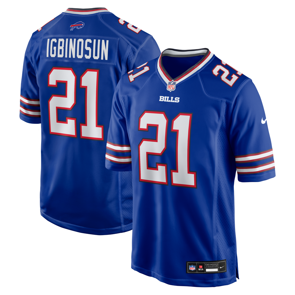 Buffalo Bills Davison Igbinosun Royal Team Game Football Jersey