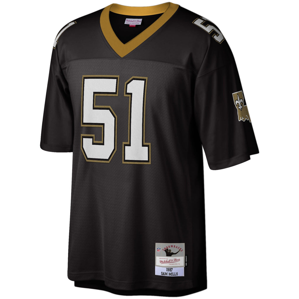 New Orleans Saints Sam Mills Black Legacy Replica Football Jersey