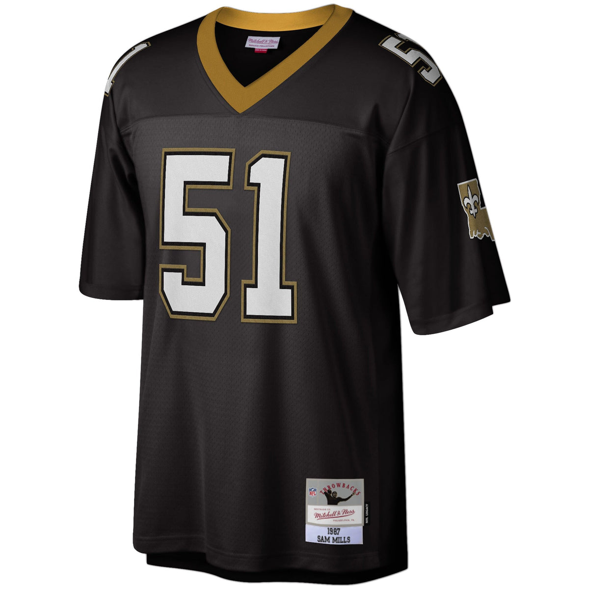 New Orleans Saints Sam Mills Black Legacy Replica Football Jersey