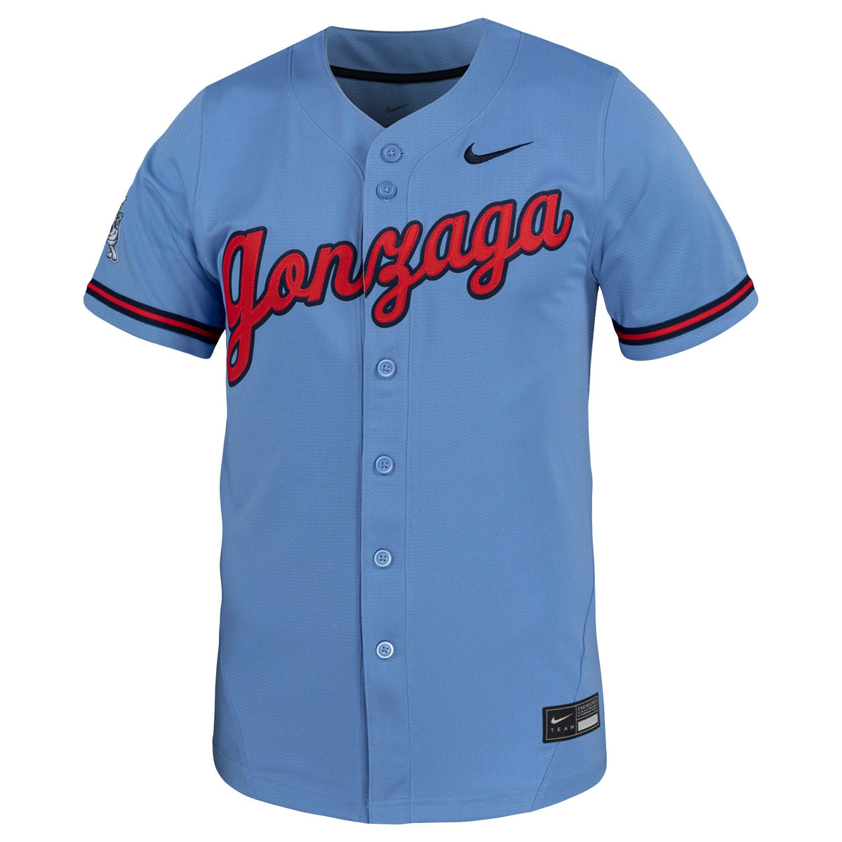 Light Blue Gonzaga Bulldogs Replica Baseball Jersey