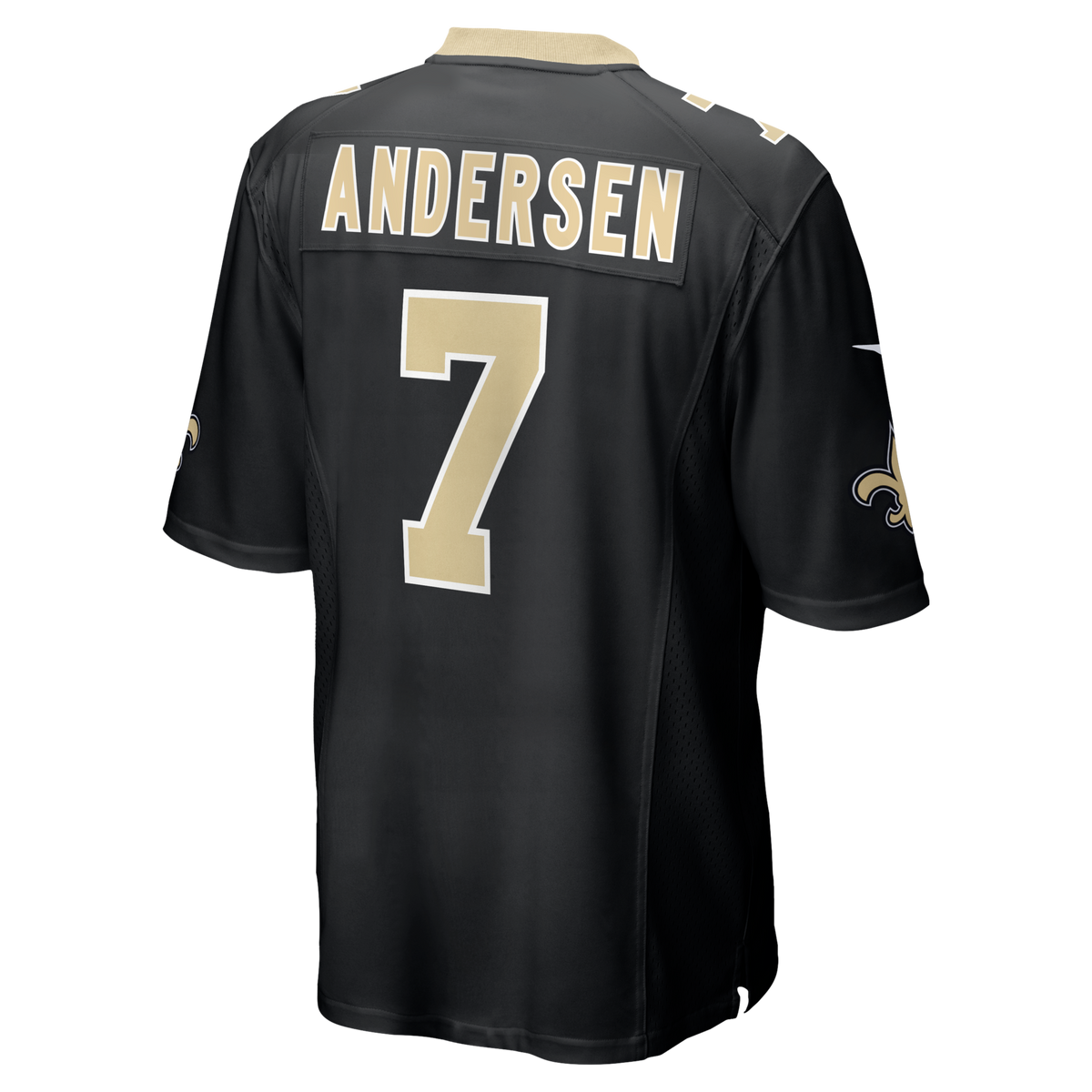 New Orleans Saints Morten Andersen Black Game Retired Player Football Jersey