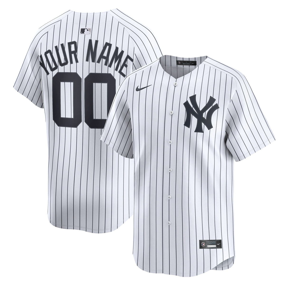 New York Yankees White Home Limited Custom Baseball Jersey
