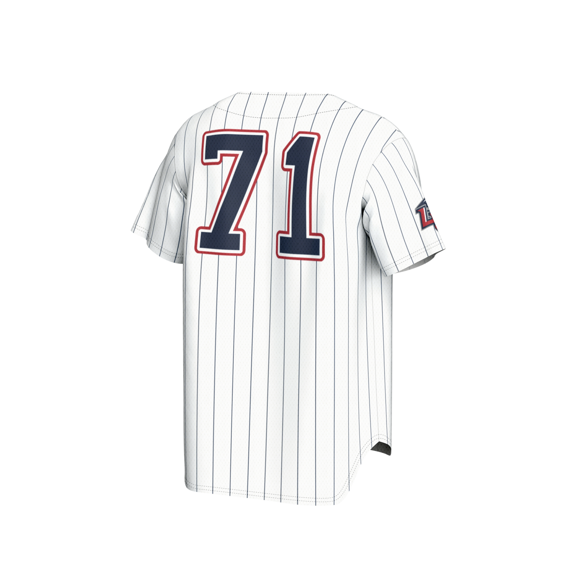 Adult #71 White Liberty Flames Lightweight Collegiate Baseball Fashion Jersey