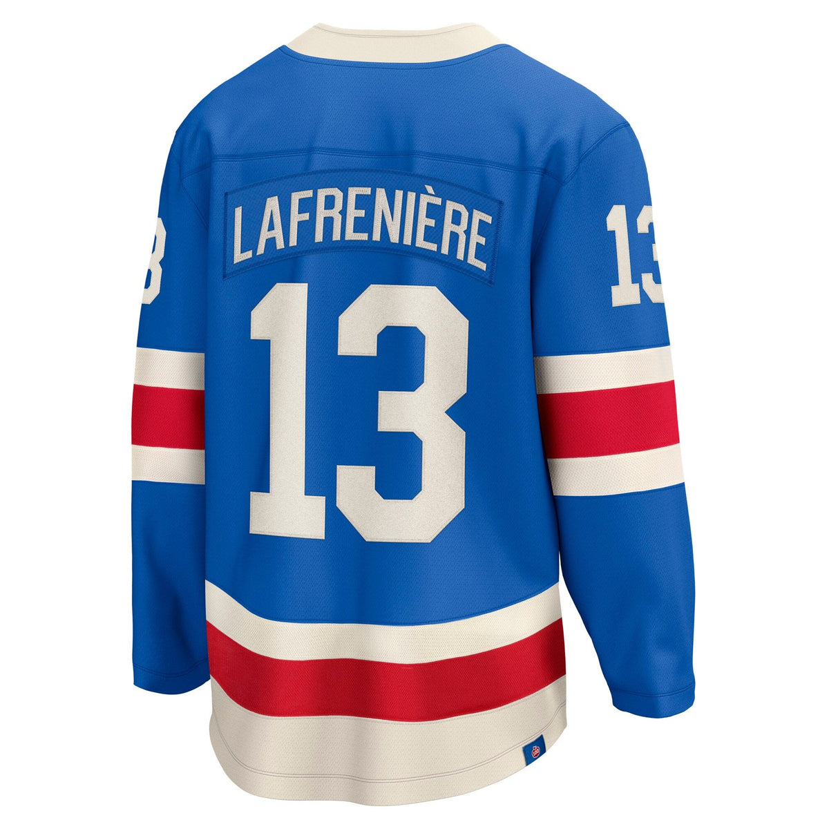 New York Rangers Alexis Lafreniere Blue Centennial Breakaway Hockey Jersey