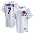 Chicago Cubs Dansby Swanson White Home Replica Baseball Jersey