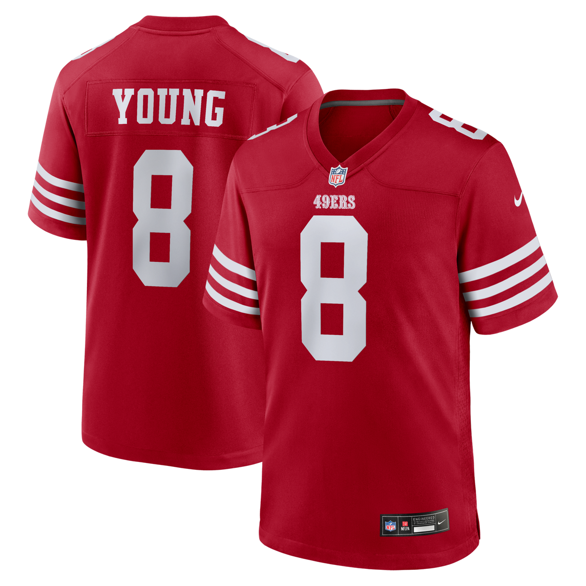 San Francisco 49ers Steve Young Scarlet Retired Player Game Football Jersey