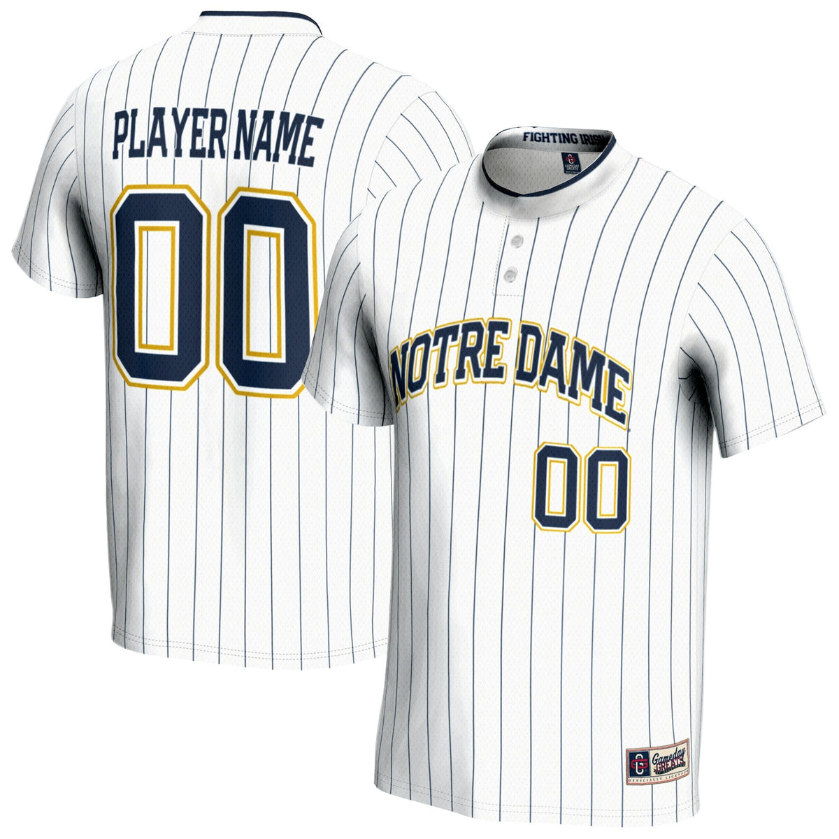 Notre Dame Fighting Irish NIL Pick-A-Player Lightweight Softball Jersey - White