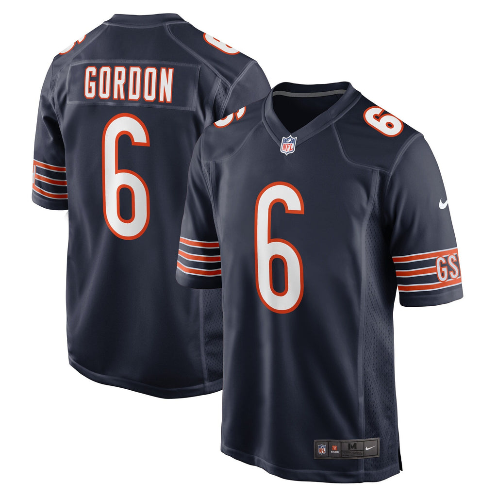 Chicago Bears Kyler Gordon Navy Game Player Football Jersey