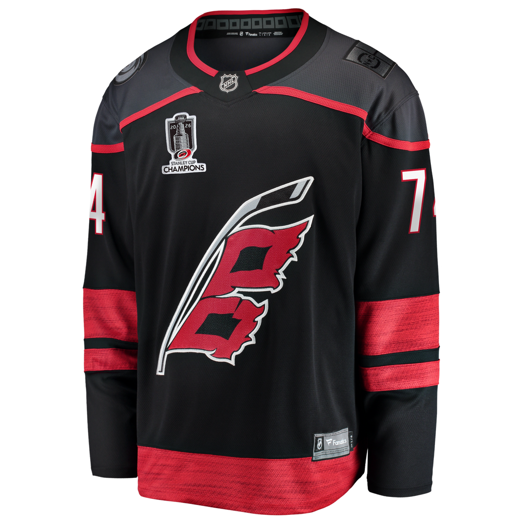 Carolina Hurricanes Jaccob Slavin Black 2026 Stanley Cup Champions Home Breakaway Hockey Jersey
