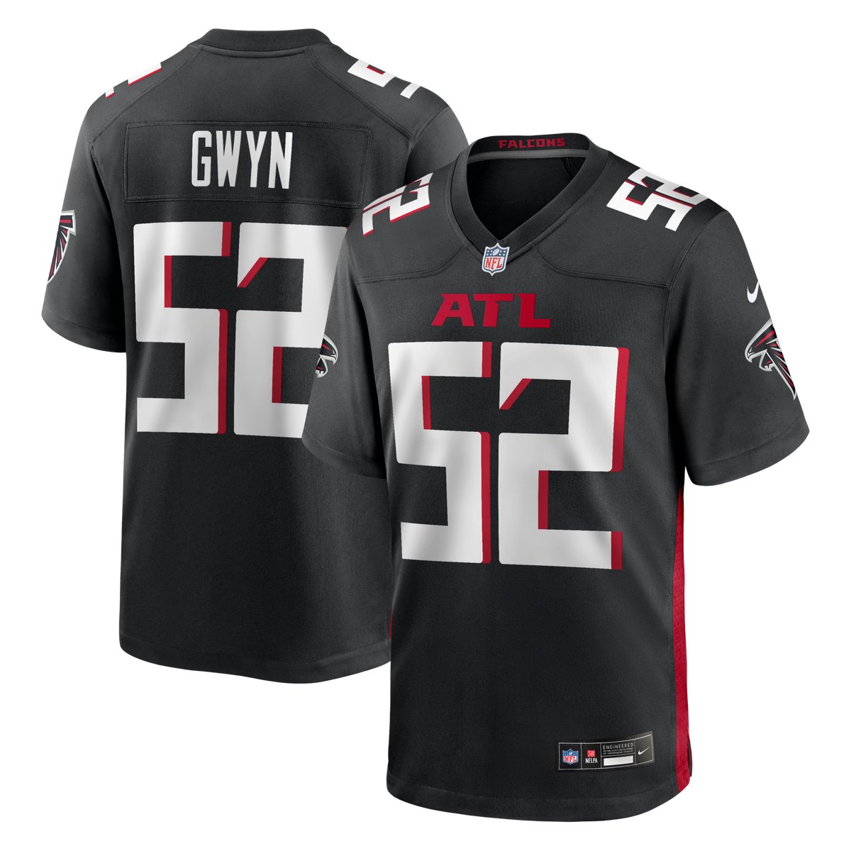 Atlanta Falcons Jovaughn Gwyn Black Team Game Football Jersey