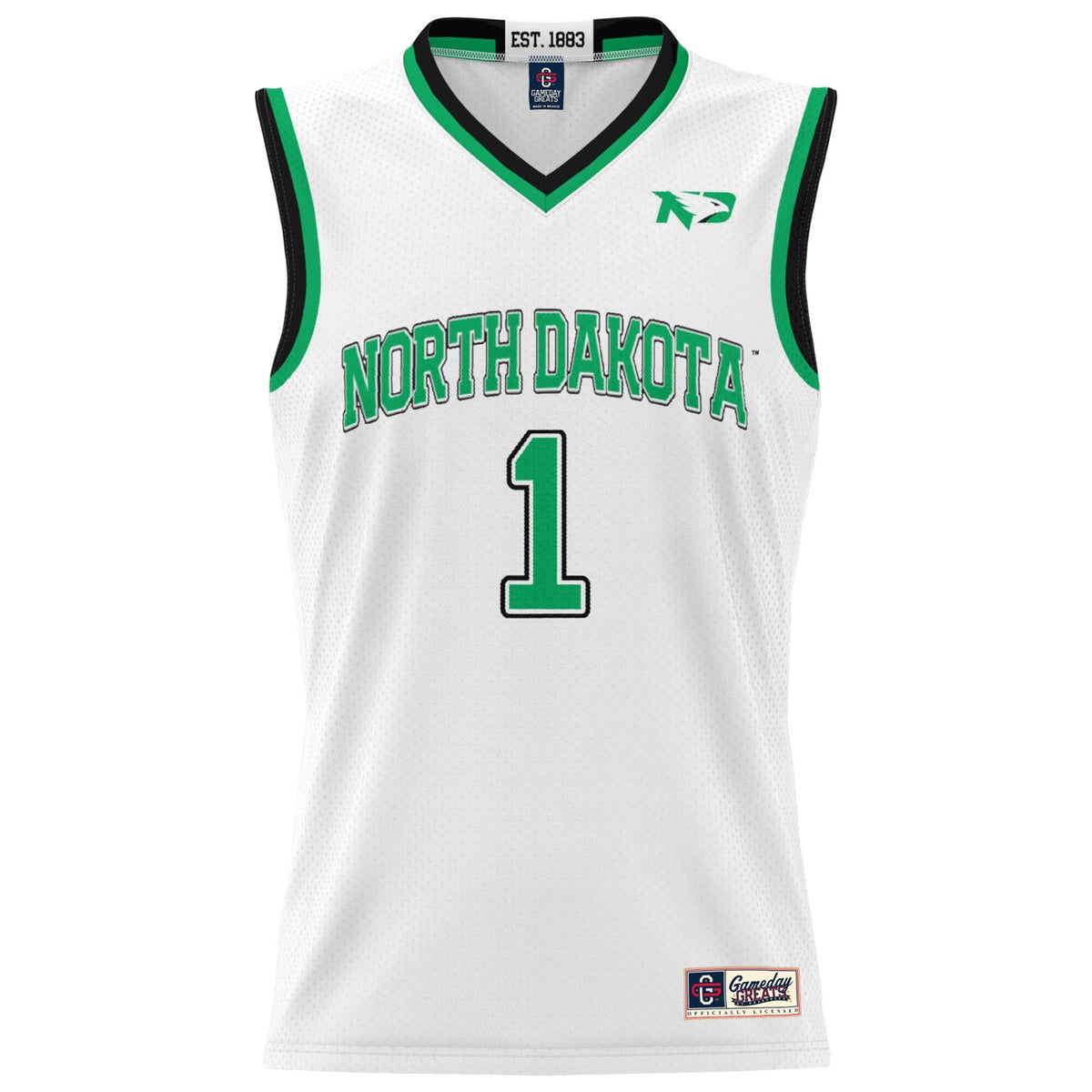 #1 North Dakota Lightweight Basketball Fashion Jersey - White