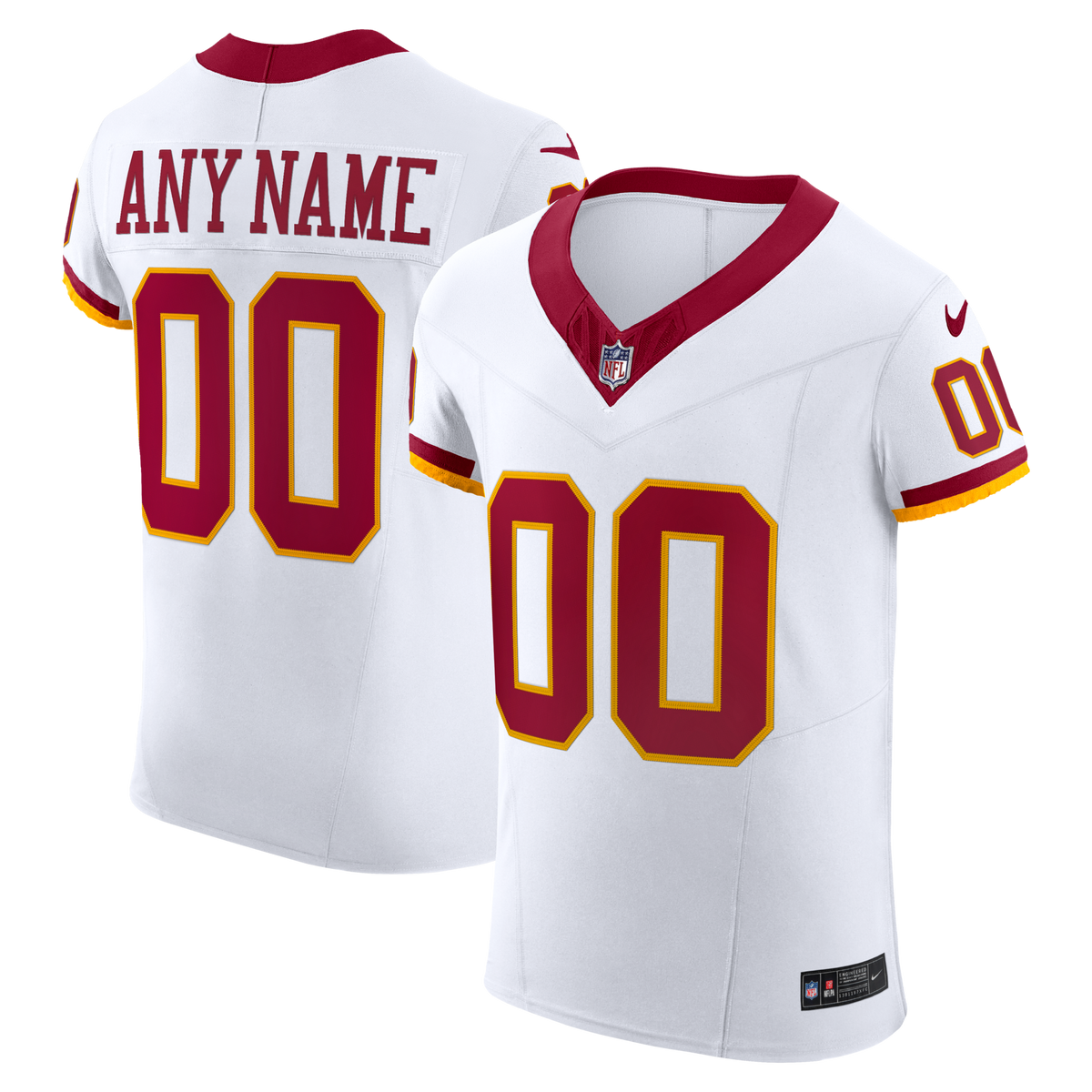 Washington Commanders White Vapor F.U.S.E. Elite Custom Football Jersey
