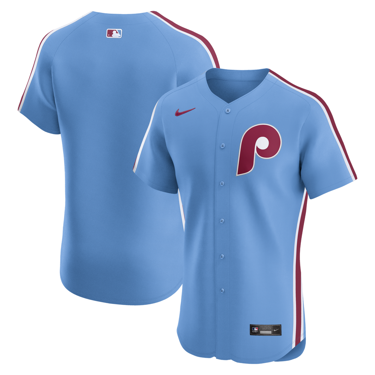 Philadelphia Phillies Light Blue Alternate Elite Baseball Jersey