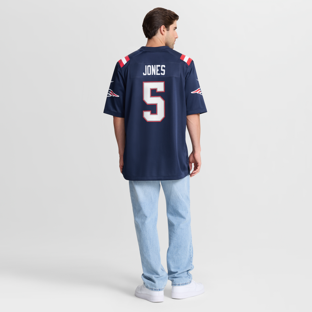 New England Patriots Dre'Mont Jones Navy Team Game Football Jersey