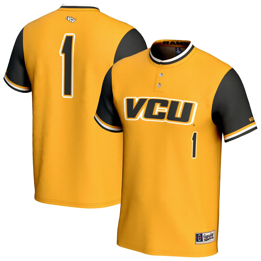 VCU Rams Lightweight Collegiate Softball Fashion Jersey - Gold