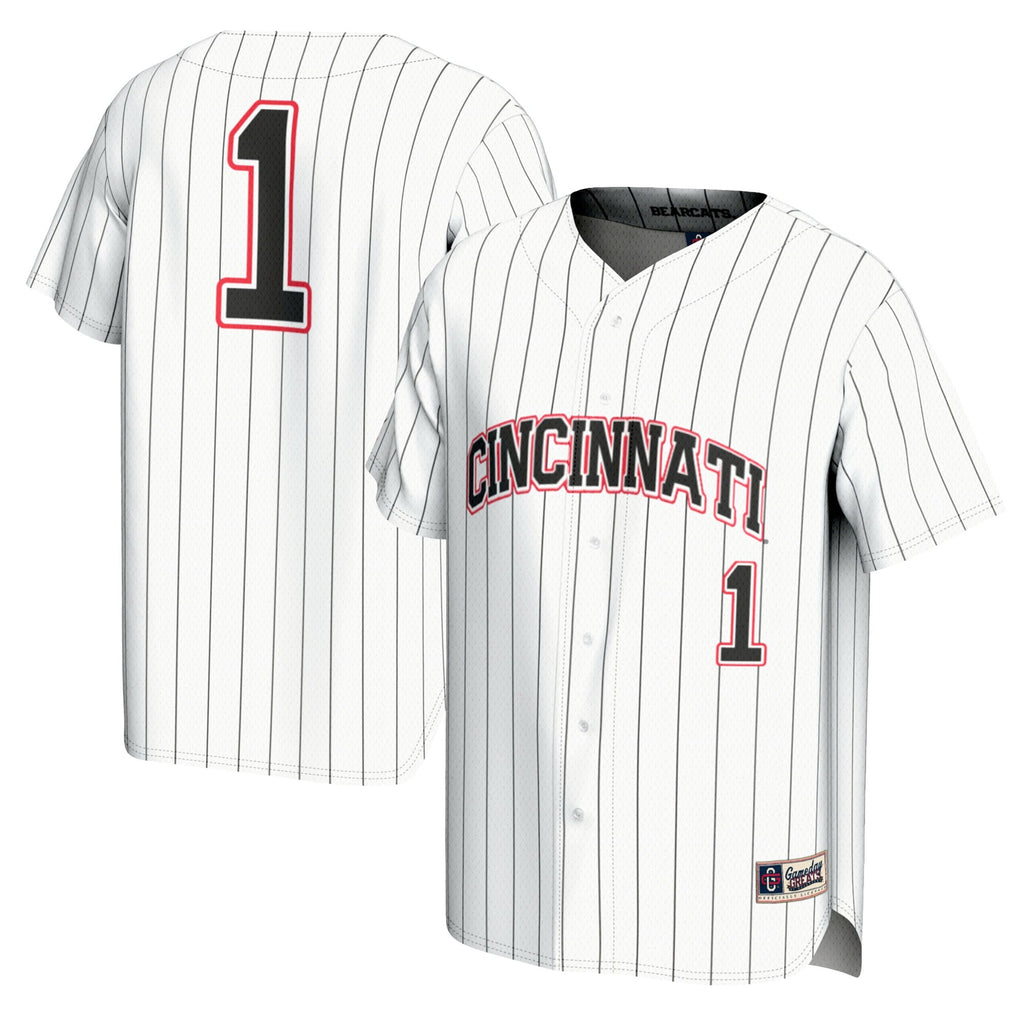#1 Cincinnati Bearcats Lightweight Baseball Fashion Jersey - White