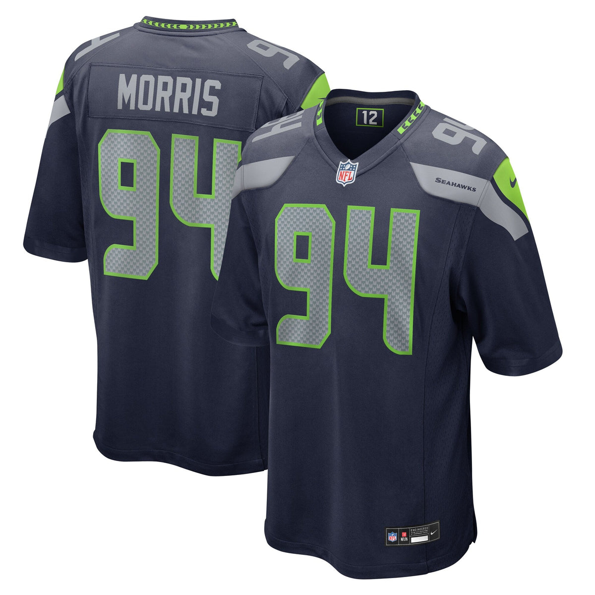 Seattle Seahawks Mike Morris College Navy Game Football Jersey