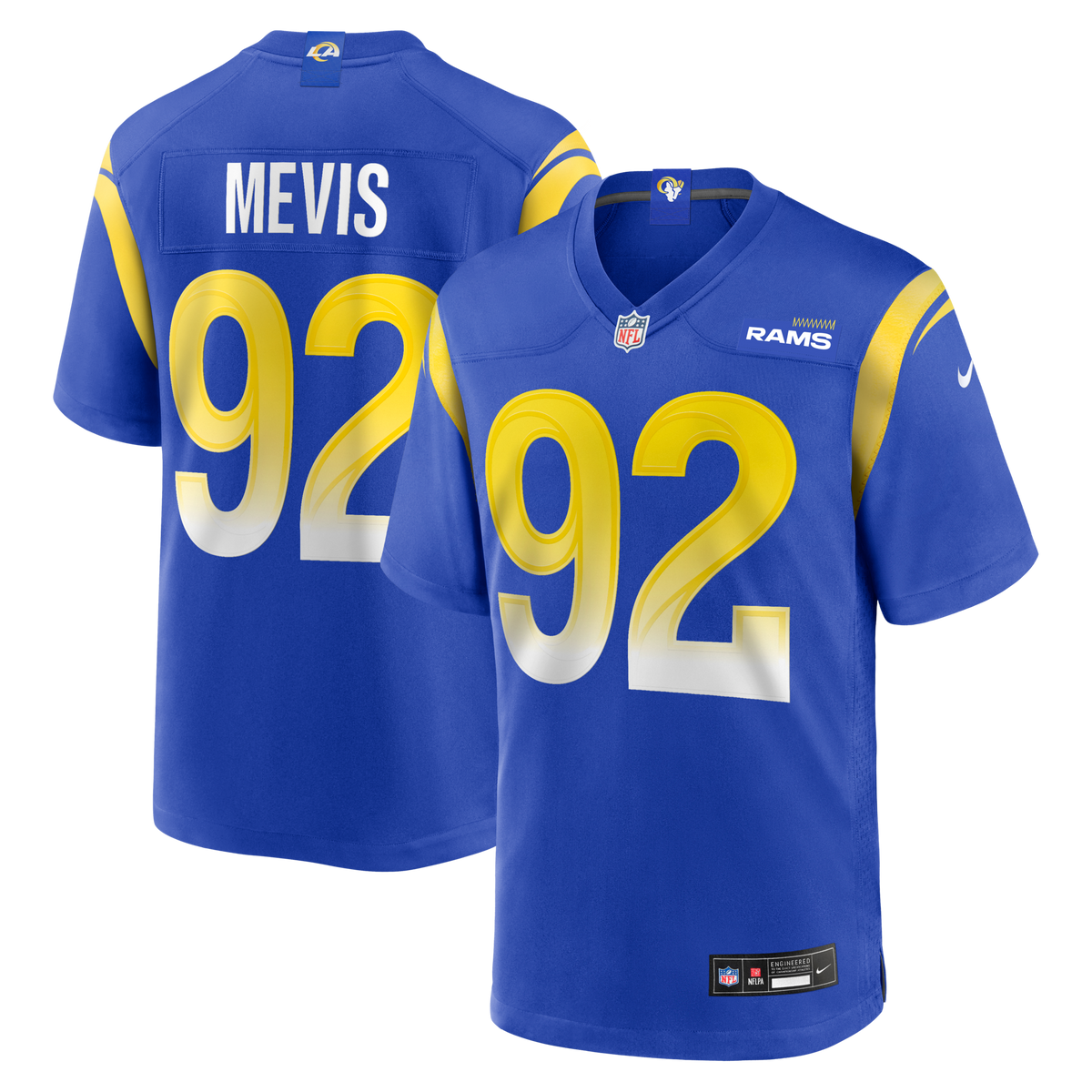 Los Angeles Rams Harrison Mevis Royal Team Game Football Jersey