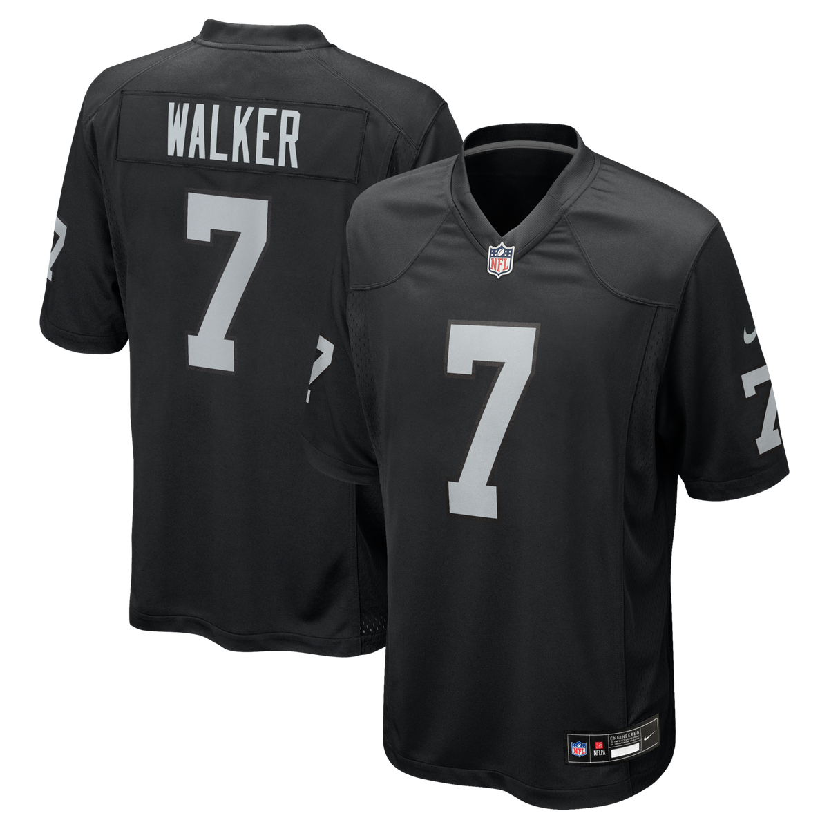 Las Vegas Raiders Quay Walker Black Team Game Football Jersey