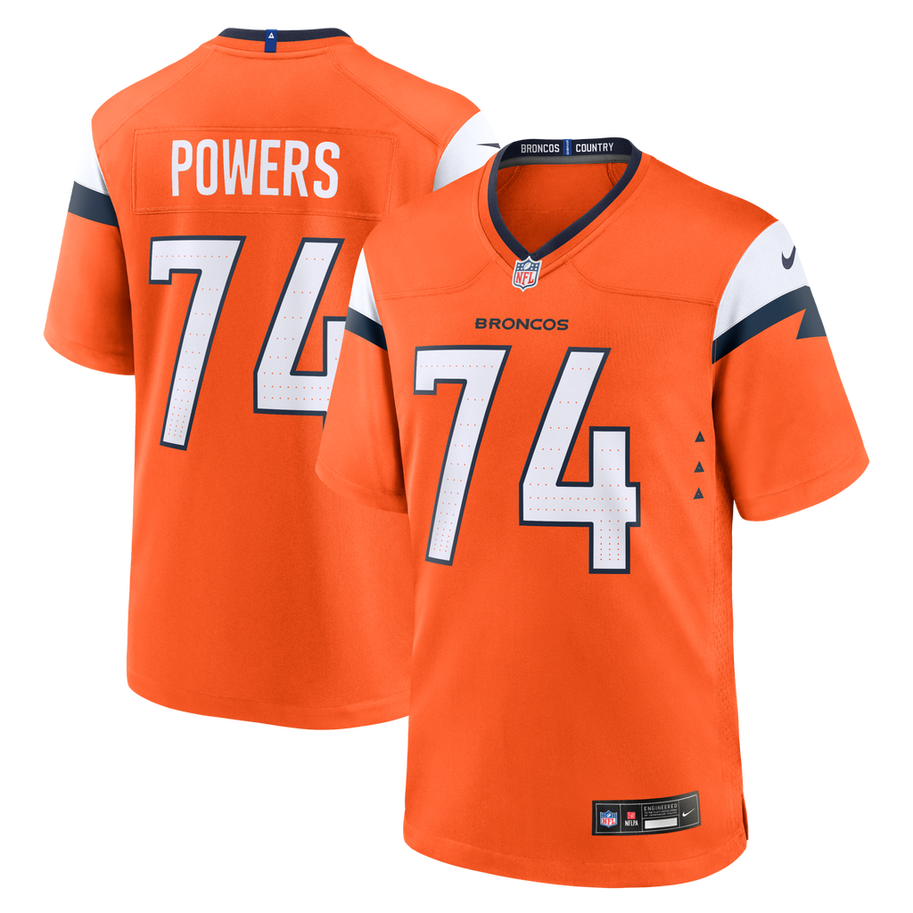 Denver Broncos Ben Powers Orange Team Game Football Jersey