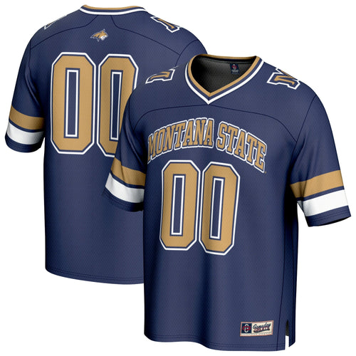 #00 Montana State Bobcats Collegiate Football Fashion Jersey - Navy