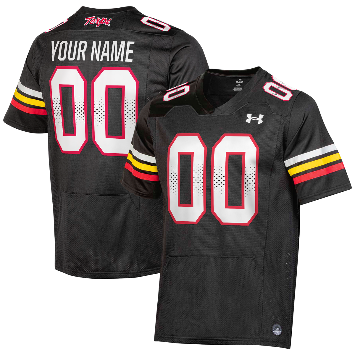 Maryland Terrapins Custom Replica Football Jersey - Black - Style 200844392