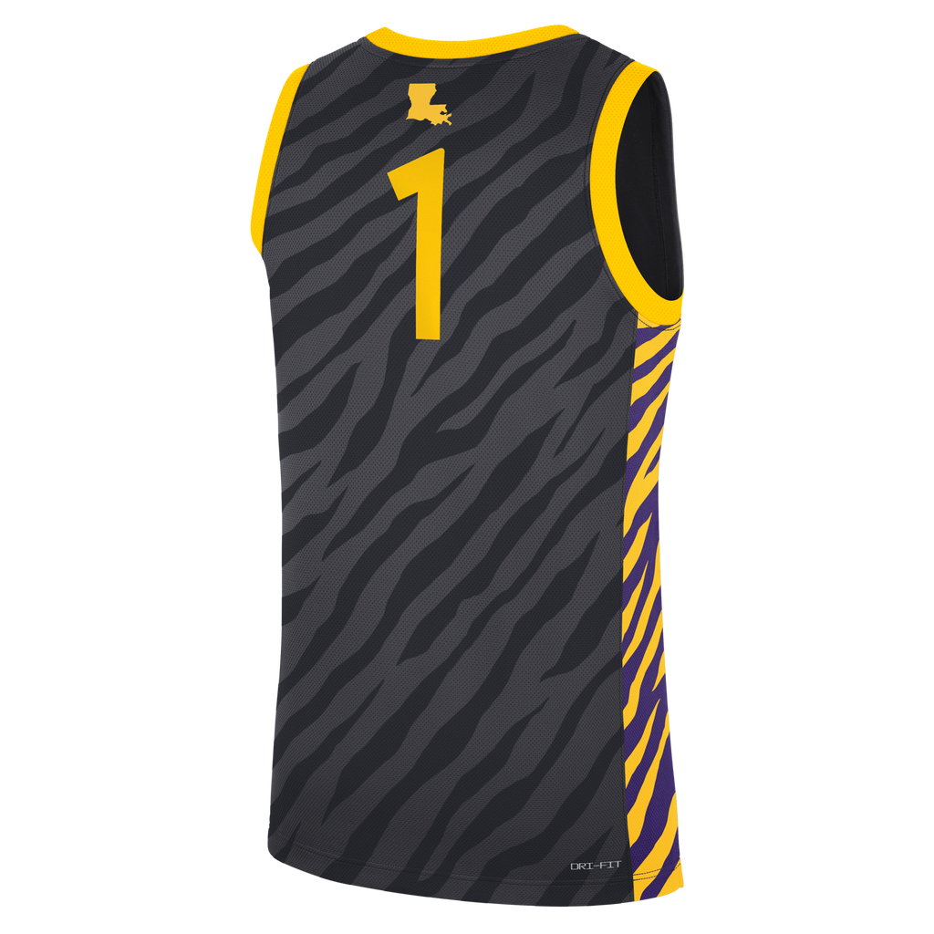 #1 Anthracite LSU Tigers Replica Basketball Jersey