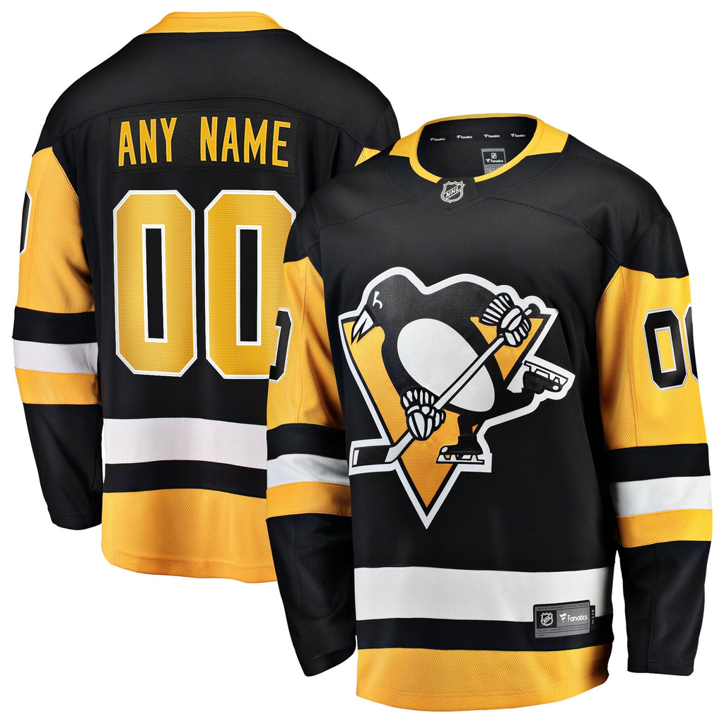 Pittsburgh Penguins Black Home Breakaway Custom Hockey Jersey