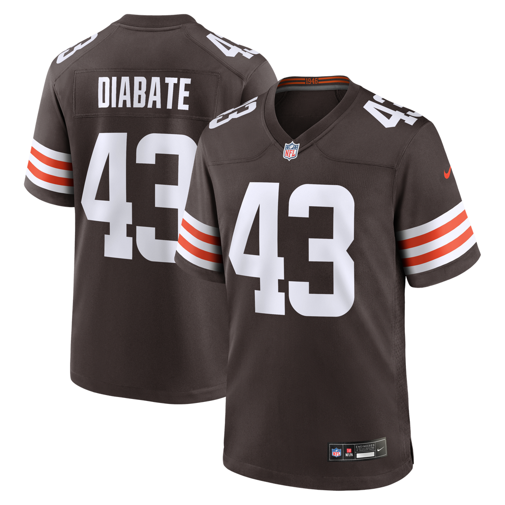 Cleveland Browns Mohamoud Diabate Brown Team Game Football Jersey