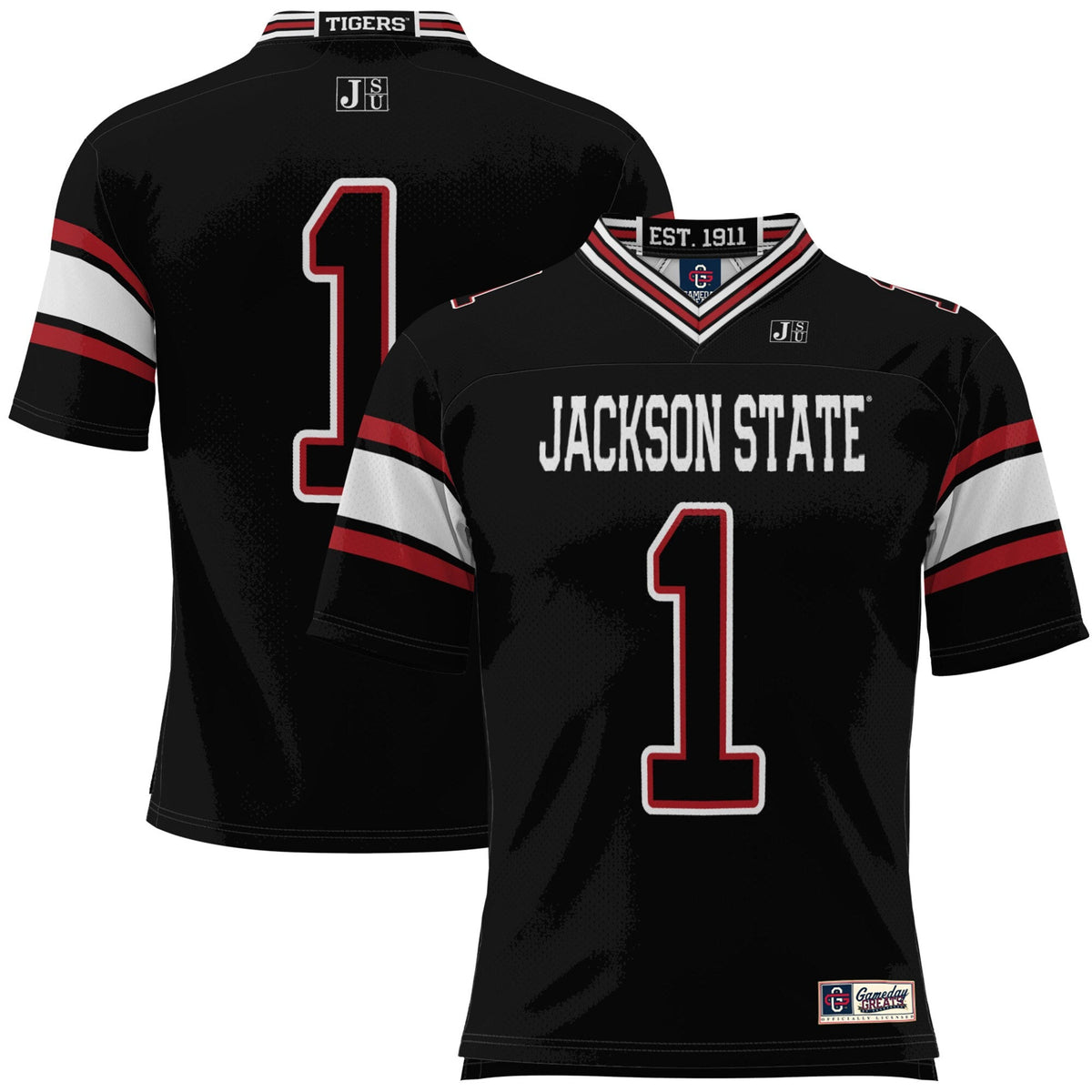 #1 Black Jackson State Tigers Football Jersey