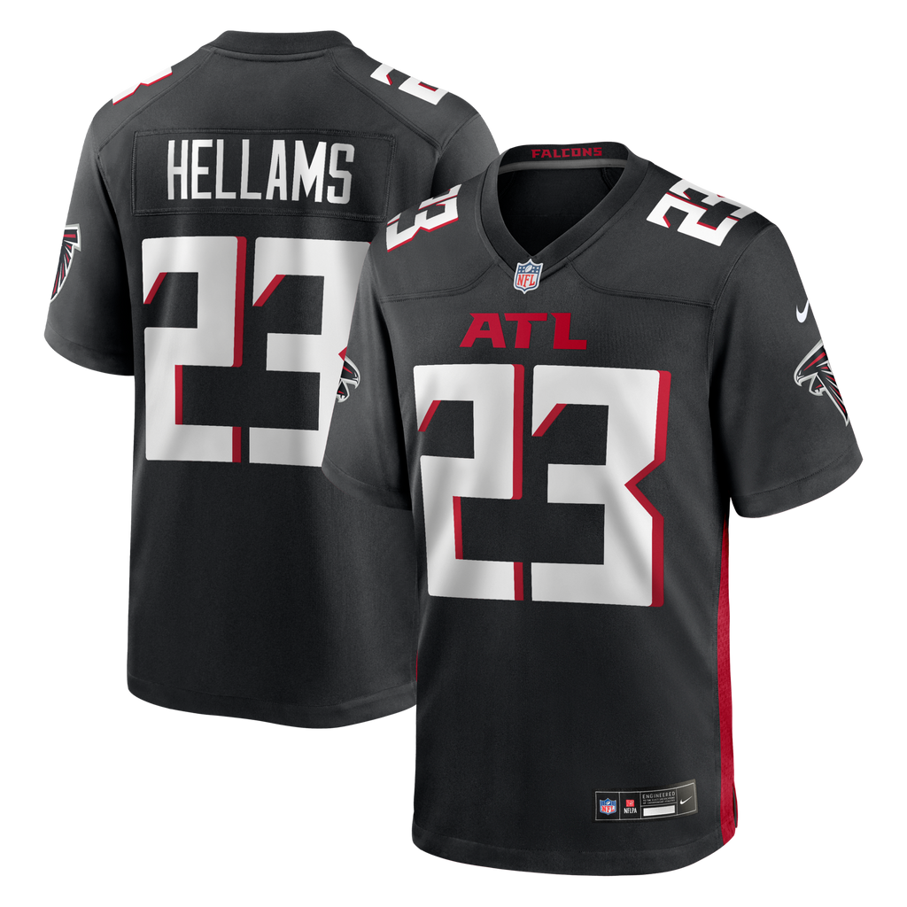 Atlanta Falcons DeMarcco Hellams Black Team Game Football Jersey