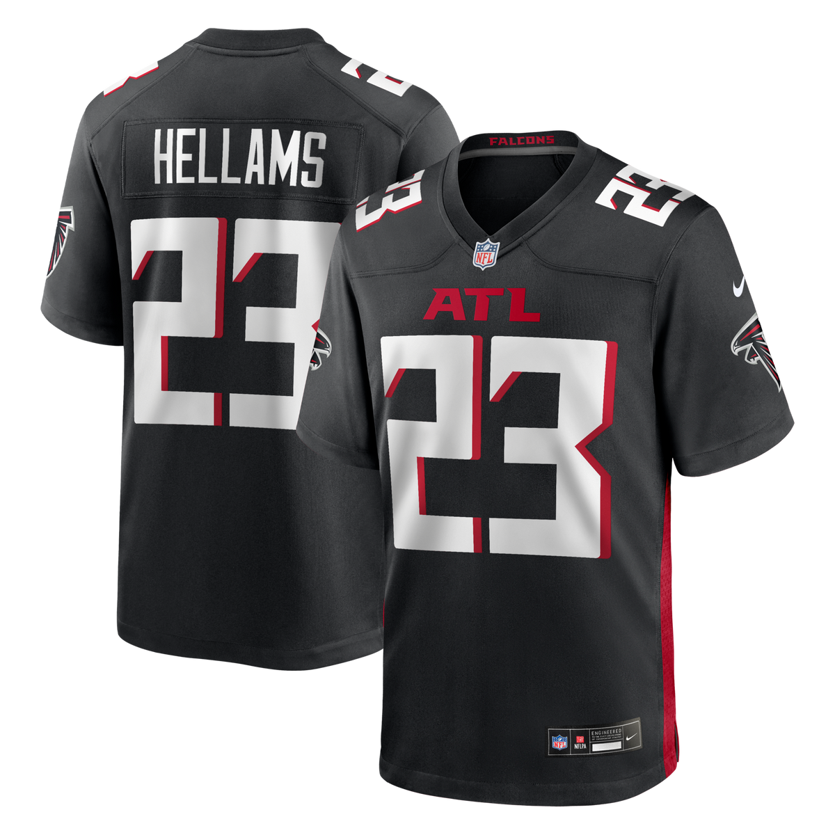Atlanta Falcons DeMarcco Hellams Black Team Game Football Jersey